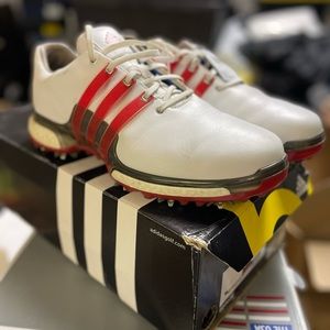 Adidas Tour360 Boost 2.0 Golf Shoe wht/red sz 11 (F33635)